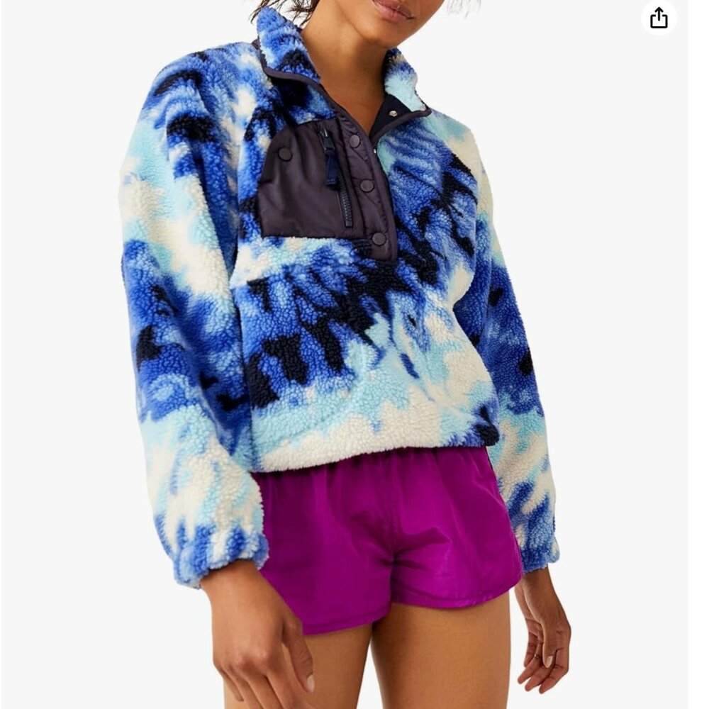 NWT XS Free People Hit the Slopes Printed Pullover